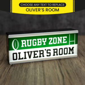 personalised light box room light text entry Olivers