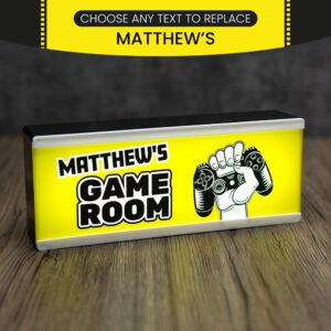 personalised light box room light text entry Matthew