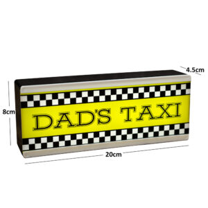 dads taxi light up sign dimensions