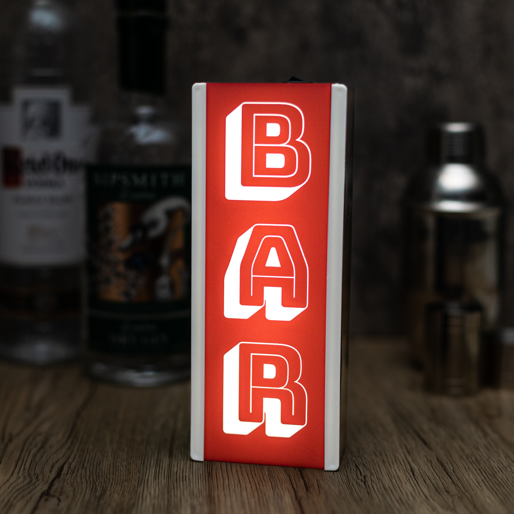 light up bar sign bar scene