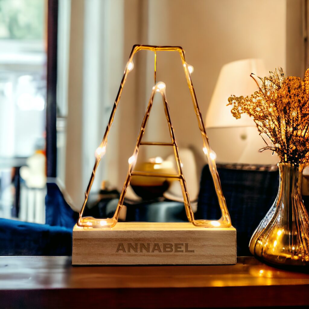 personalised letter light A