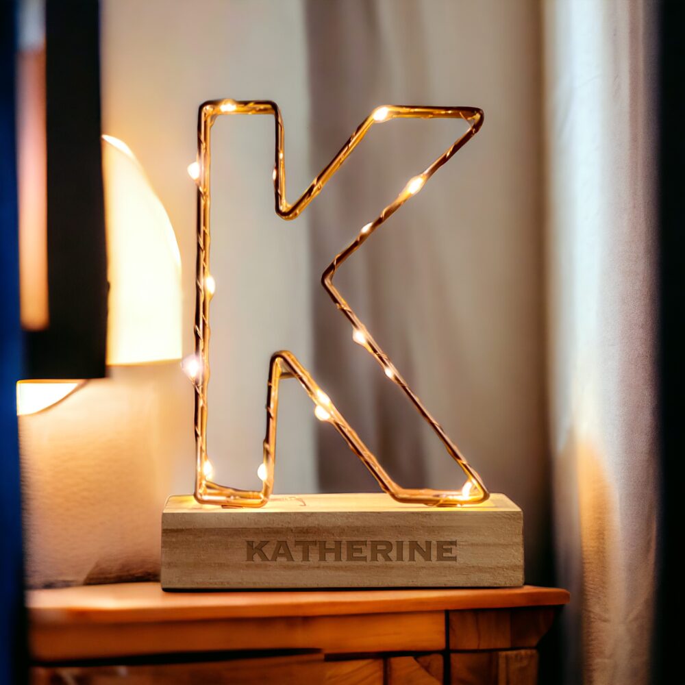 personalised letter light k