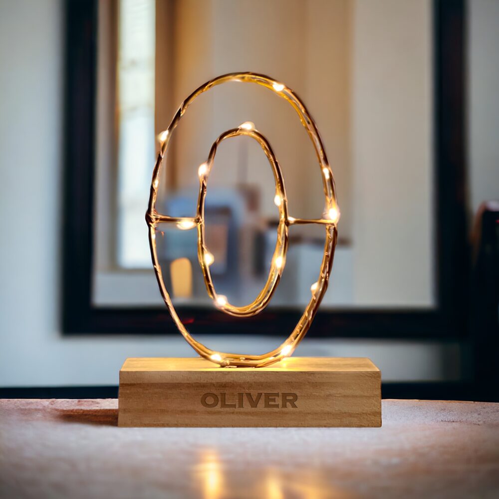 personalised letter light o