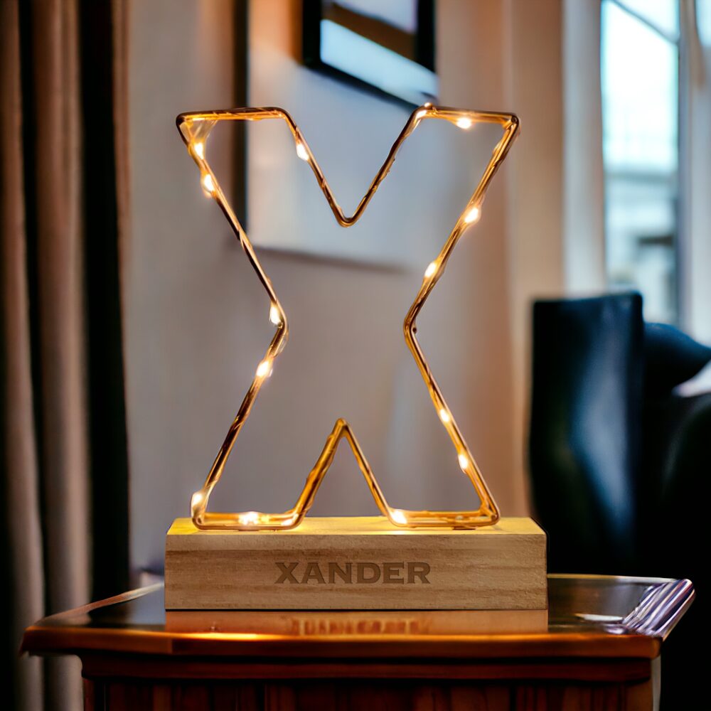 personalised letter light x