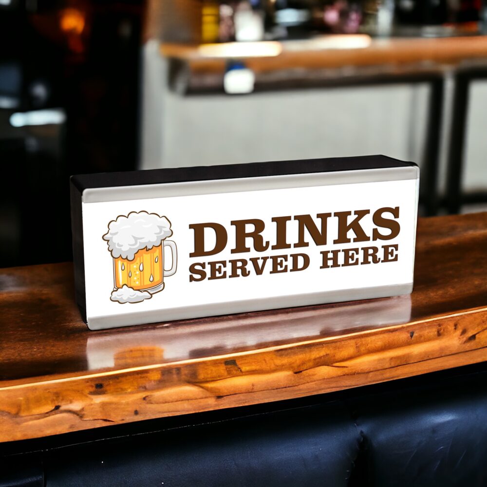 drinks served here sign