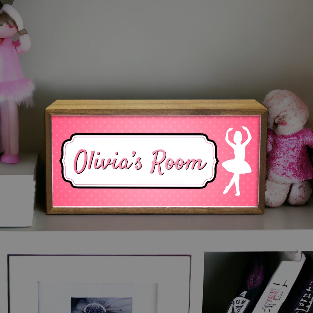 Personalised Light Box Girl's Room Ballet Dancer