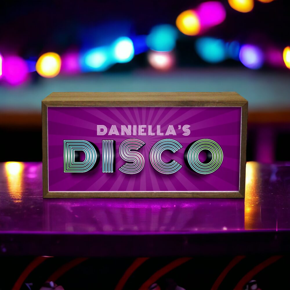 Personalised Light Box Home Disco Fever