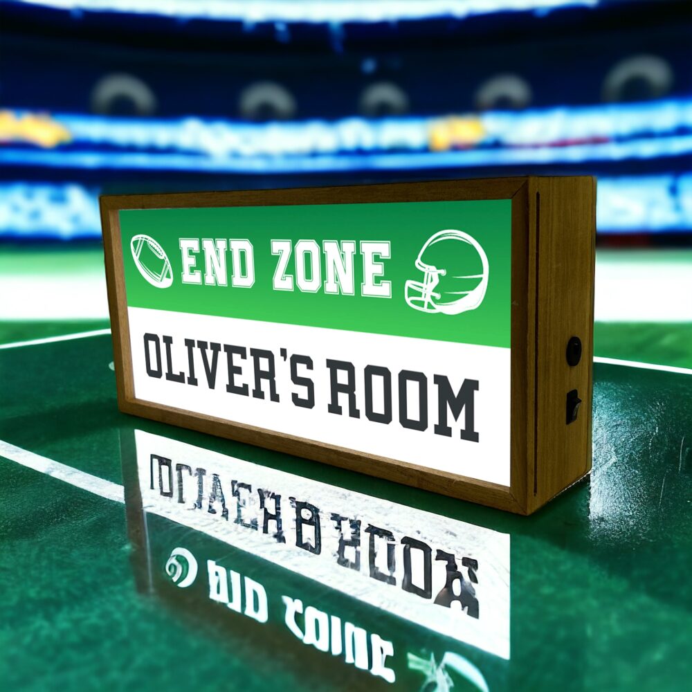 Personalised Light Box Sports End Zone USA