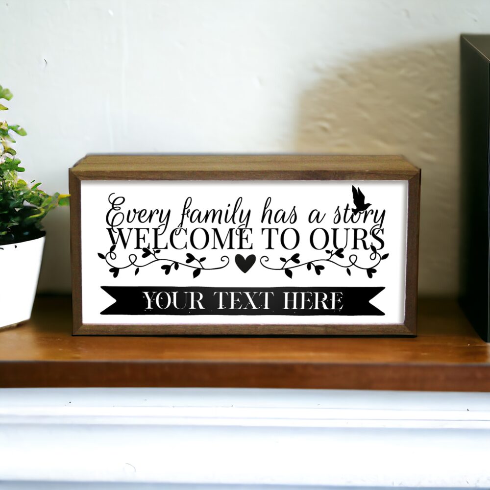 Personalised Light Box Welcome To Ours