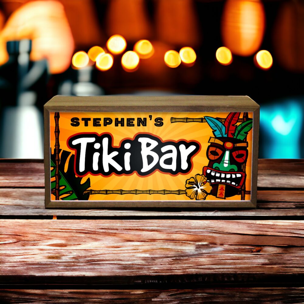 Personalised Light Box Home Tiki Bar