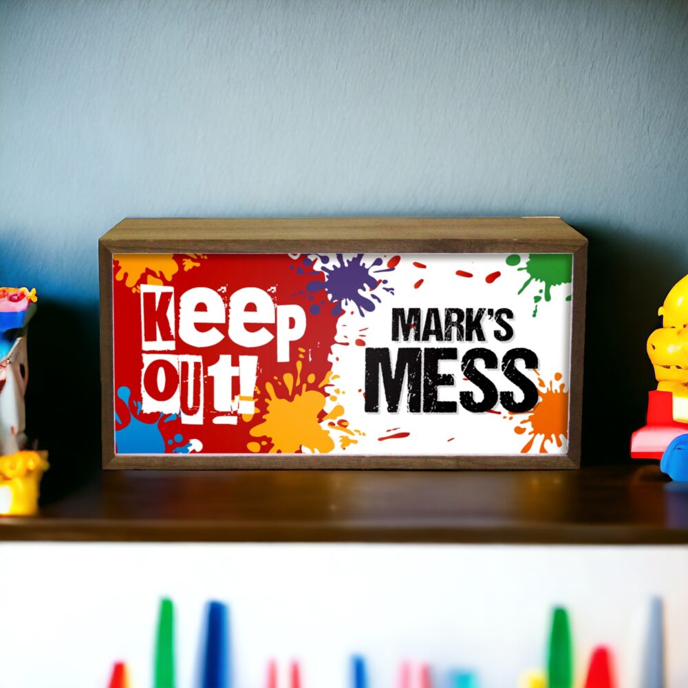 Personalised Light Box Play Room Mess