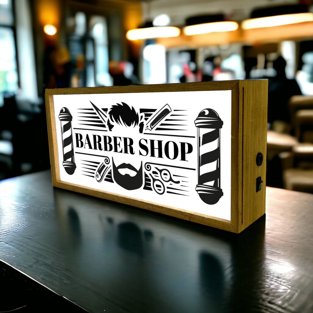 Light Box Barber Shop Sign