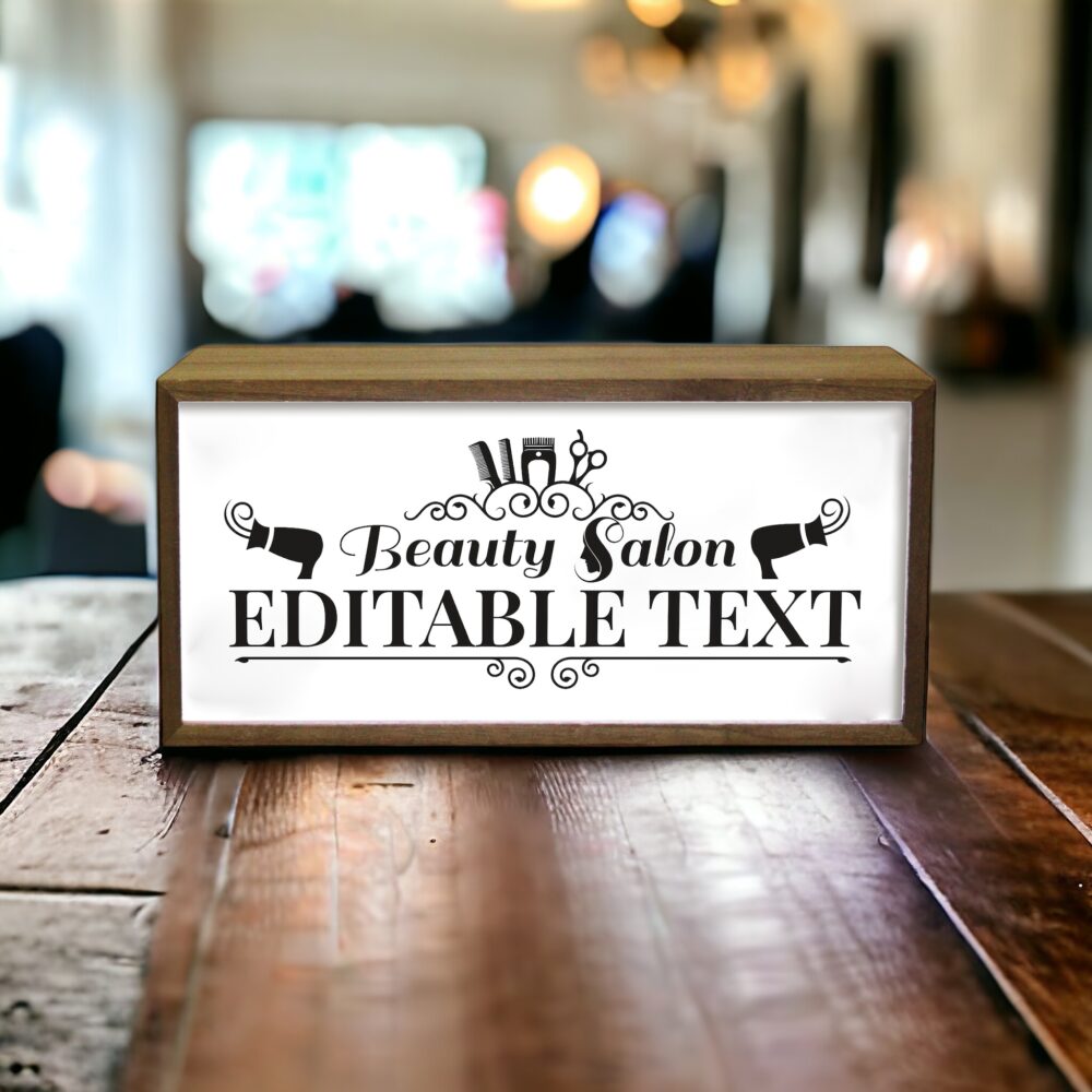Personalised Light Box Beauty Salon Sign