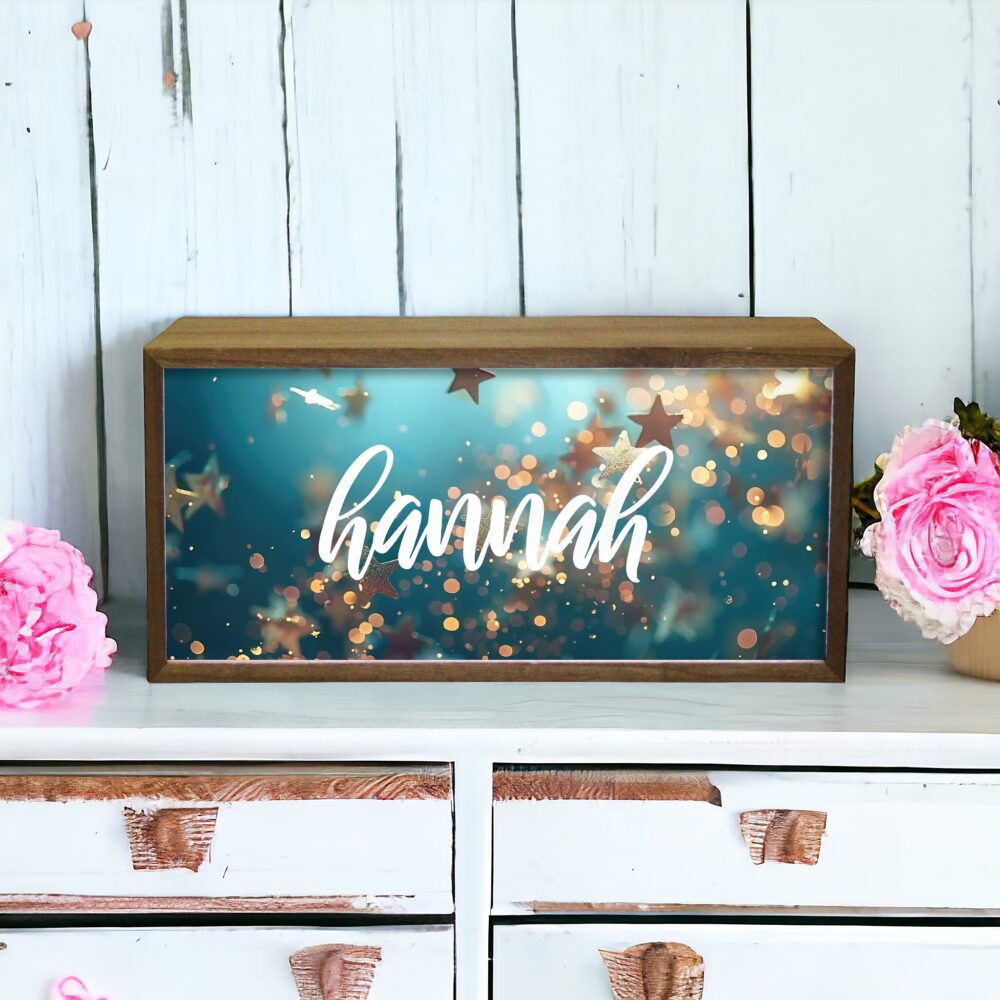 Personalised Light Box Sparkles And Glitter