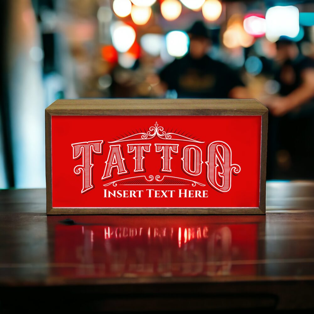 Personalised Light Box Tattoo Parlour Sign