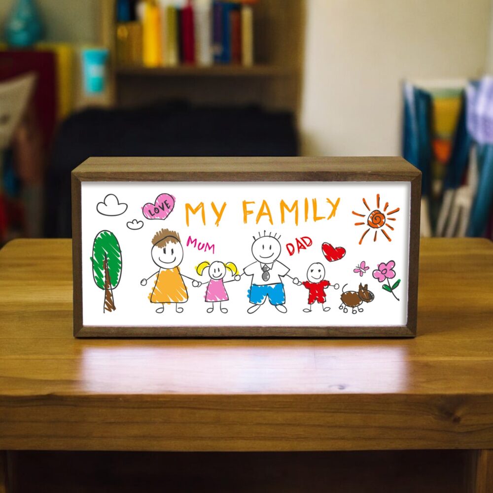 Personalised Light Box Upload Print Kids Drawing