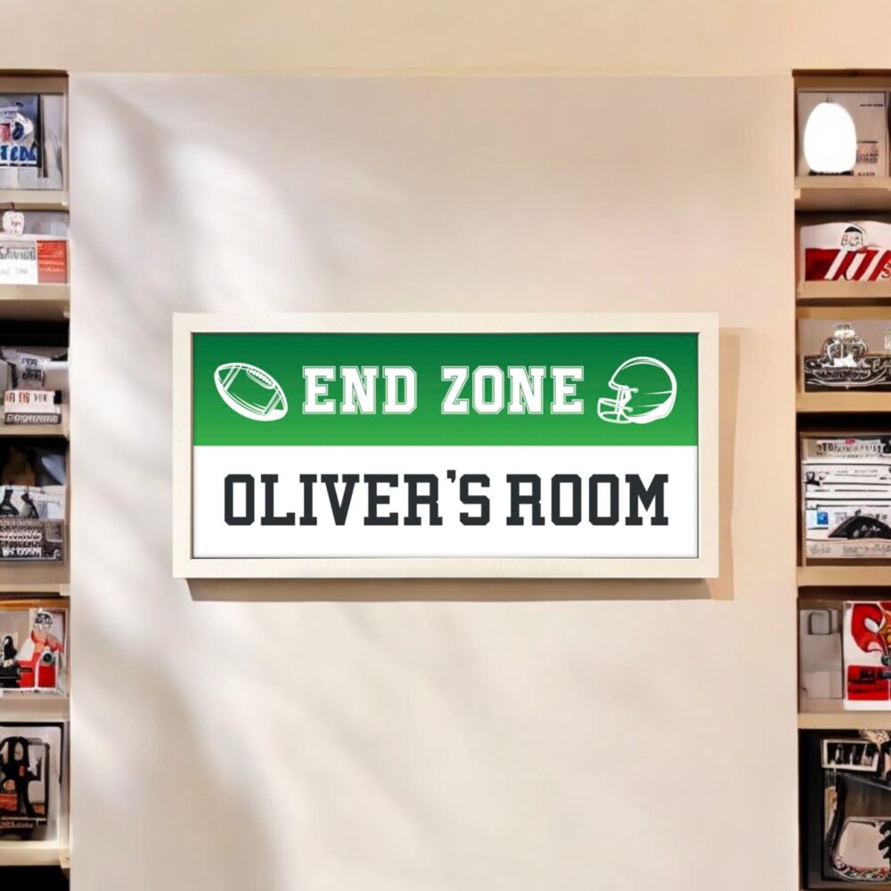 Personalised Wall Art Framed Print Sports End Zone USA