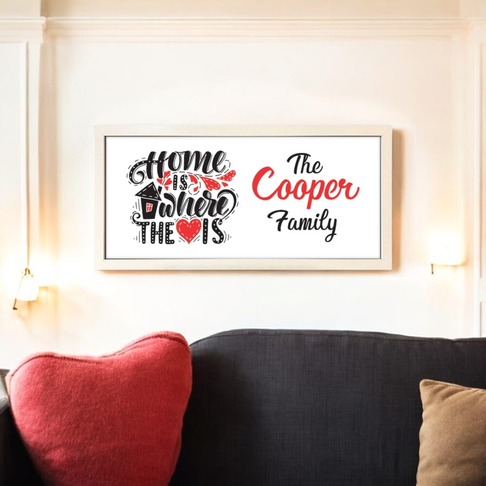 Personalised Wall Art Framed Print Home Is Where The Heart Is