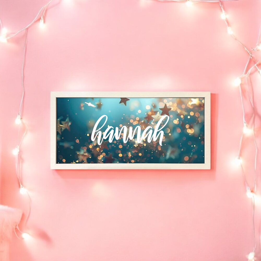 Personalised Wall Art Framed Sparkles And Glitter