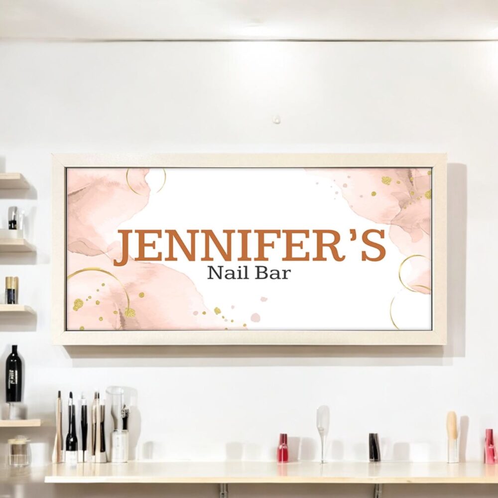 Personalised Wall Art Framed Print  Nail Bar Sign