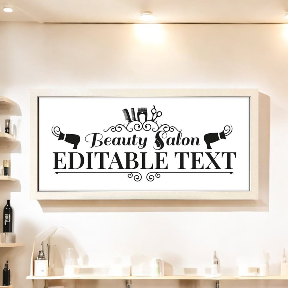 Personalised Wall Art Framed Print Beauty Salon Sign