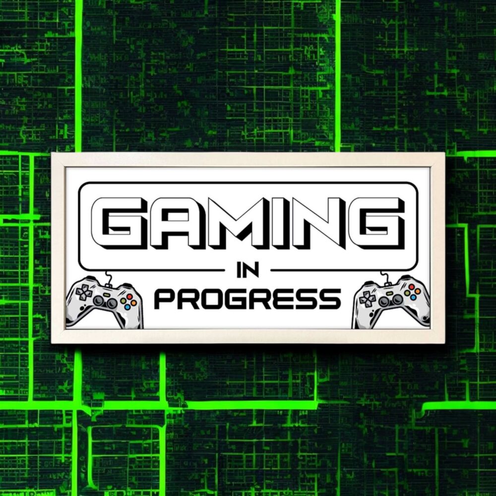 Wall Art Framed Print Kids Gaming In Progress