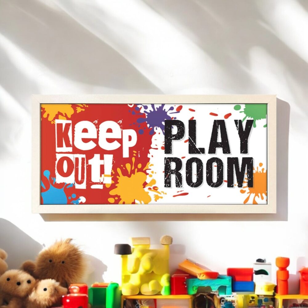 Wall Art Framed Print Kid's Room Keep Out Play Room