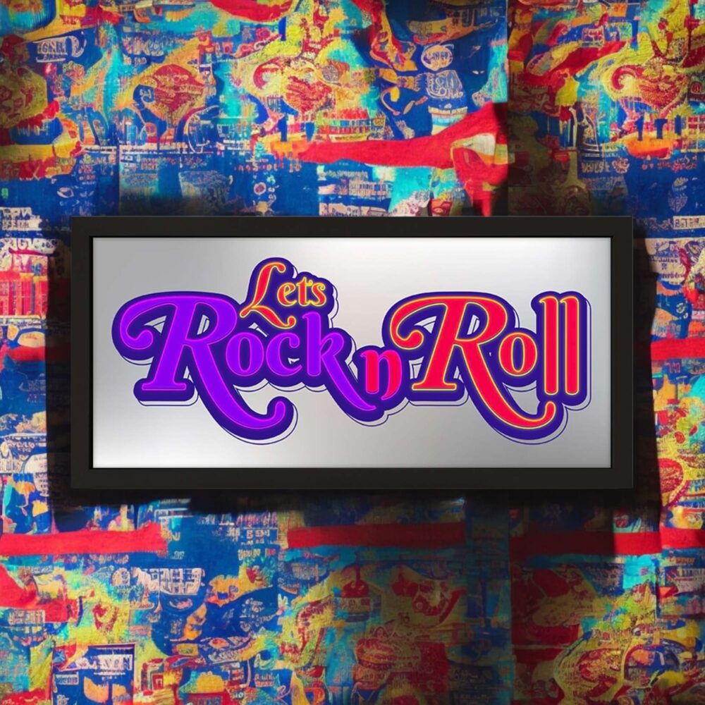 Wall Art Framed Print Home Let's Rock N Roll