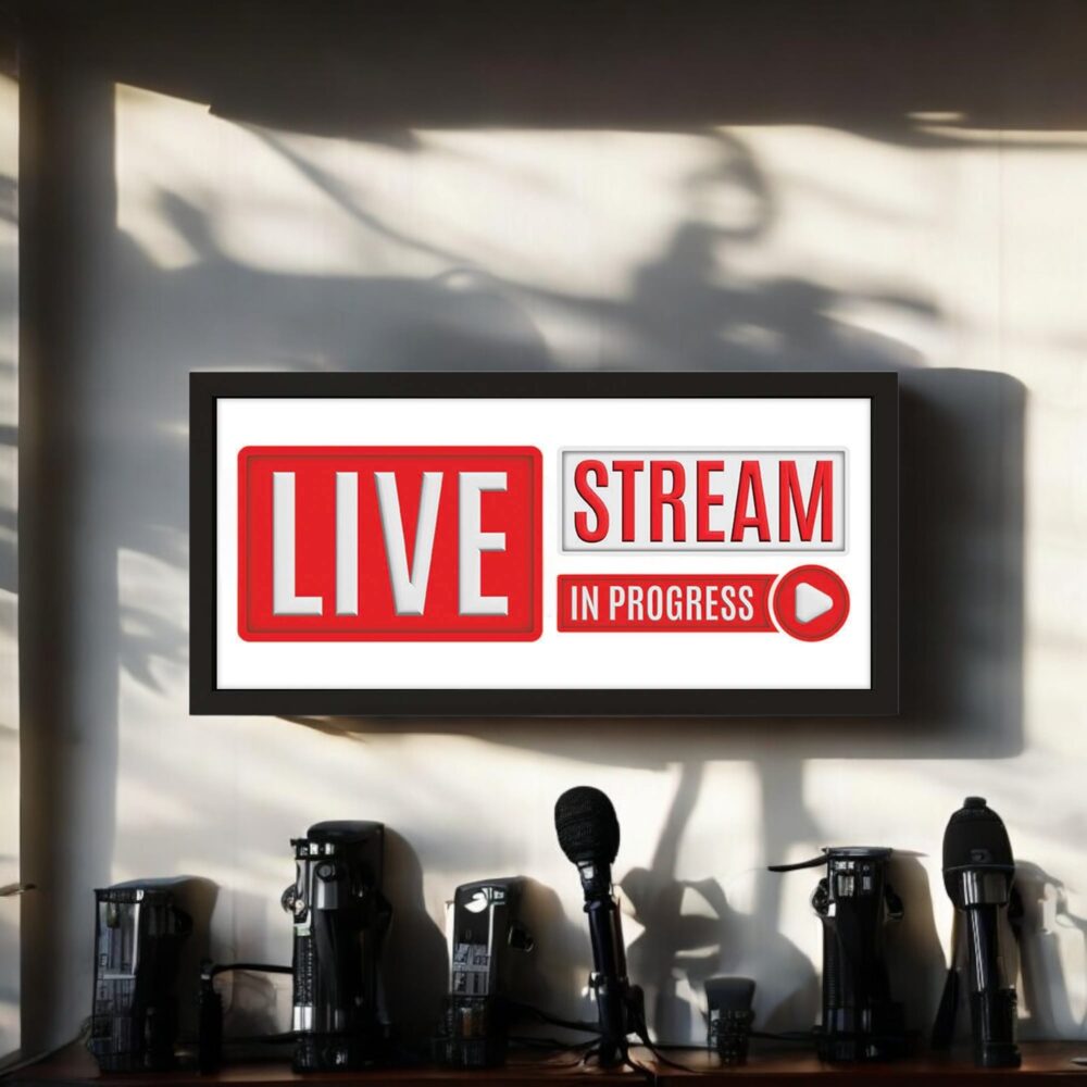 Wall Art Framed Print Live Stream In Progress