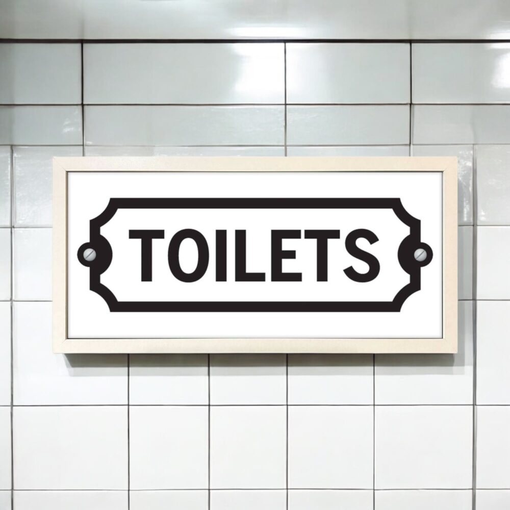 Wall Art Framed Print Toilets Sign
