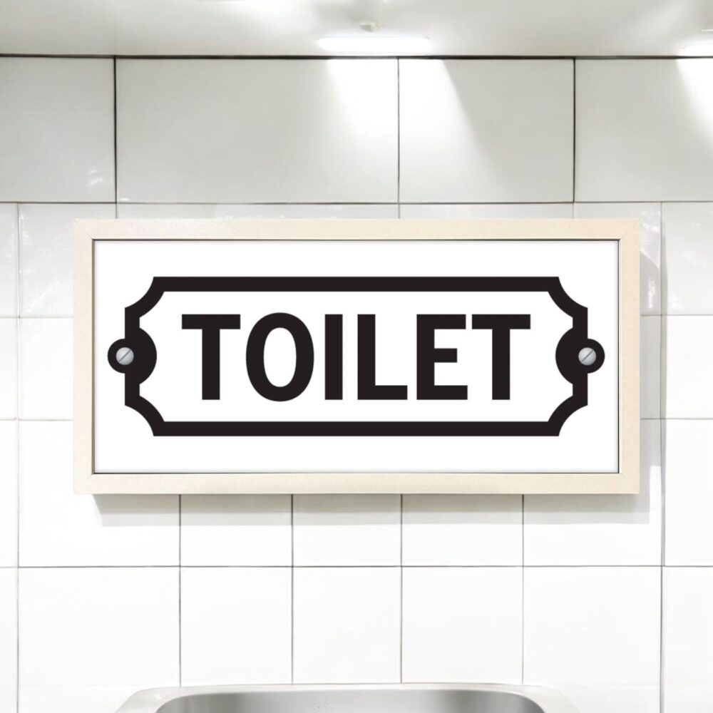 Wall Art Framed Print Toilet Sign