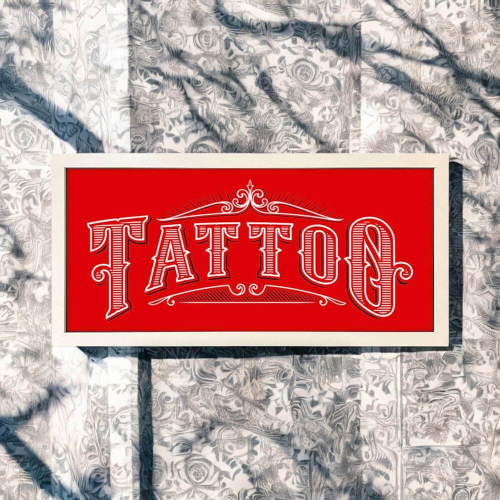 Wall Art Framed Print Tattoo Parlour Sign