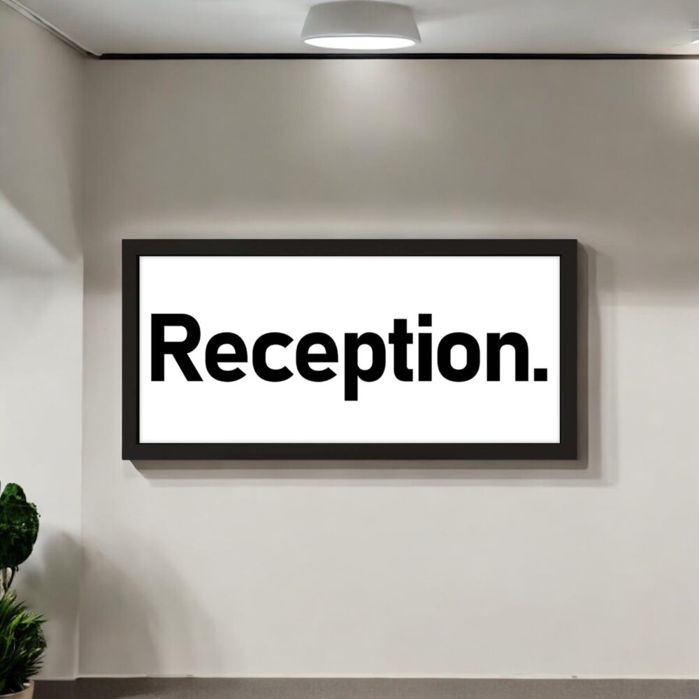 Wall Art Framed Print Reception Sign