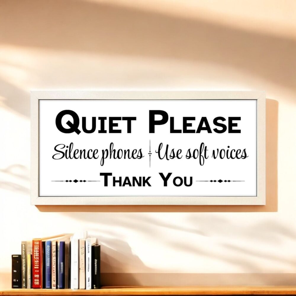 Wall Art Framed Print Quiet Please Sign