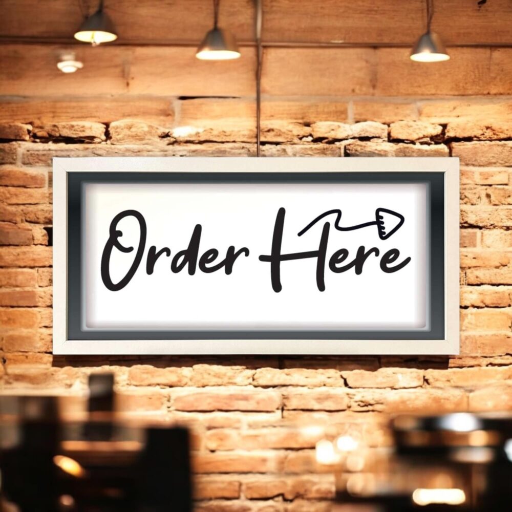 Wall Art Framed Print Order Here Sign