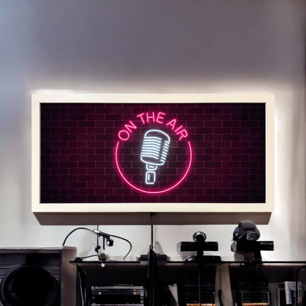 Wall Art Framed Print On The Air Studio Sign